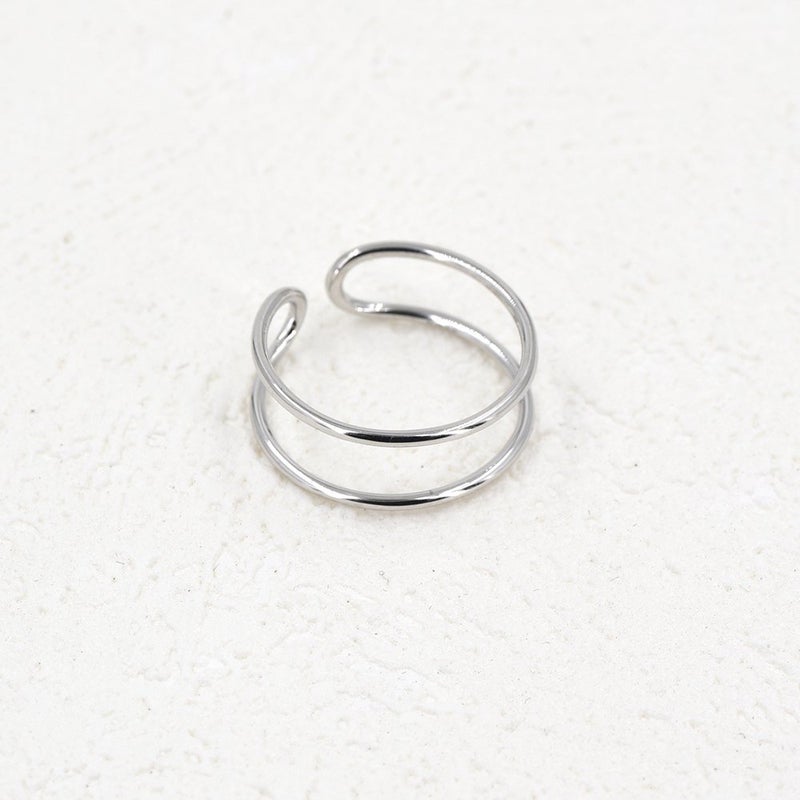 LEMON GRASS Sterling Silver Simple Band Ring Open Ring Ajustable Wide Band Line Rings - Image 4